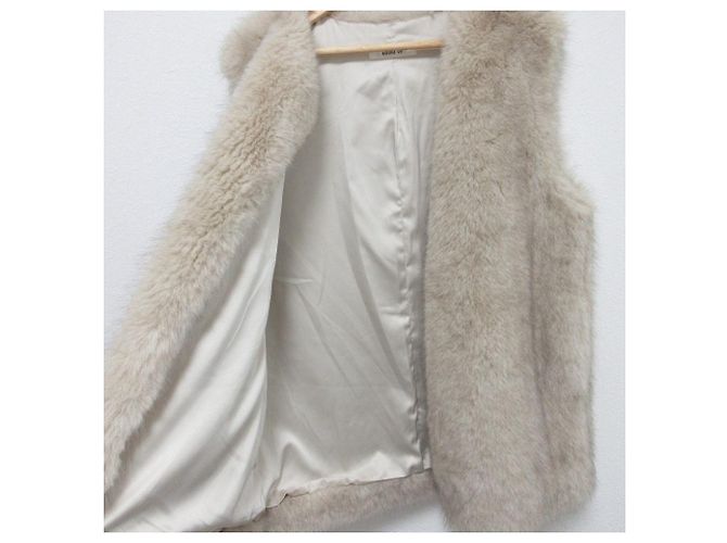 Autre Marque Chaleco de piel ecológica Rouge vif Eco Fur Castaño - vista 3