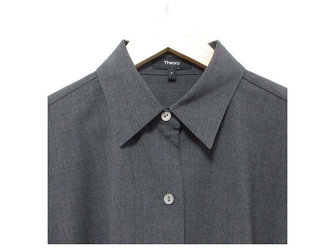 Theory TRACEABLE WOOL N Straight Shirt Camisa de lana Castaño - vista 3