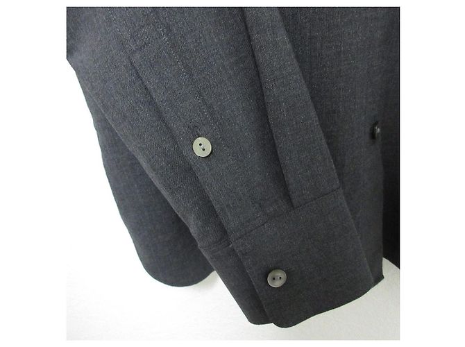 Theory TRACEABLE WOOL N Straight Shirt Camisa de lana Castaño - vista 5