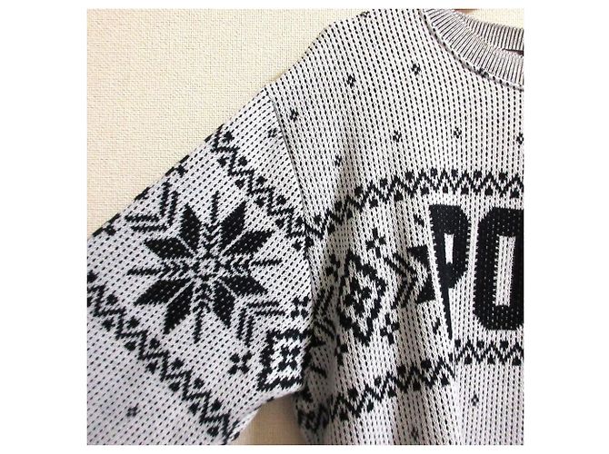 Autre Marque Hysteric Glamour Nordic POW Jacquard Strickpullover Schwarz Weiß - Ansicht 4