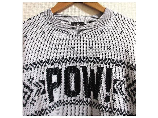 Autre Marque Hysteric Glamour Nordic POW Jacquard Strickpullover Schwarz Weiß - Ansicht 6