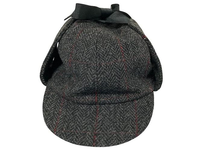 Autre Marque KASZKIET Cappello in lana herringbone Nero - vista 2