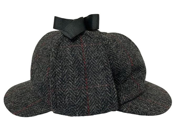 Autre Marque KASZKIET Cappello in lana herringbone Nero - vista 3