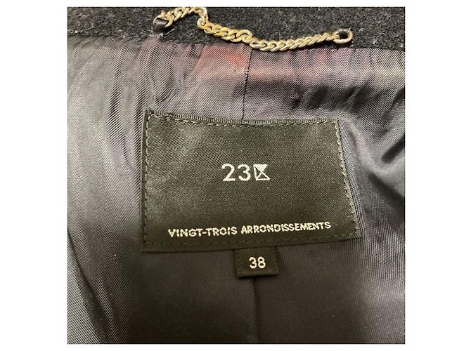Autre Marque Abrigo con capucha 23ku de lana y angora Azul Azul marino - vista 5