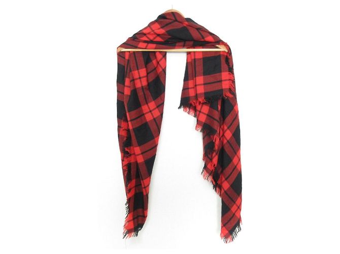 Sciarpa in lana Tartan Coach Rosso - vista 2