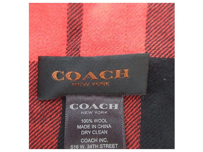 Sciarpa in lana Tartan Coach Rosso - vista 4