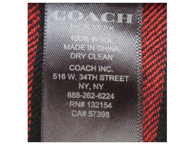 Sciarpa in lana Tartan Coach Rosso - vista 6