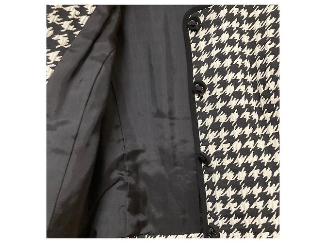 Autre Marque Chaqueta sin cuello de jacquard pied-de-poule M'S GRACY Negro - vista 4