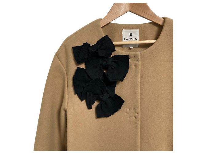 Abrigo sin cuello LANVIN en Bleu Ribbon Castaño Camello - vista 3