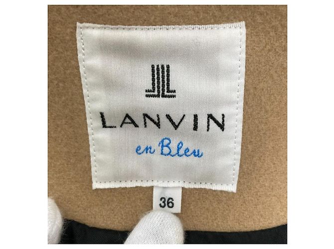Abrigo sin cuello LANVIN en Bleu Ribbon Castaño Camello - vista 5