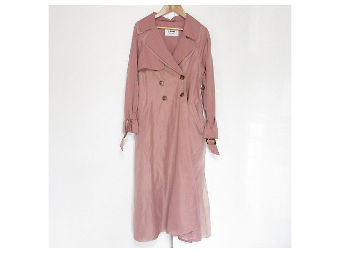 Autre Marque eimy istoire Organza Combo Trench Coat Rosa - vista 3