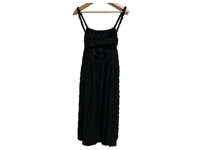 Autre Marque LE CIEL BLEU Jacquard-Cami-Kleid geschrumpft Schwarz - Ansicht 2