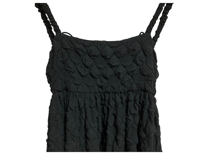 Autre Marque LE CIEL BLEU Jacquard-Cami-Kleid geschrumpft Schwarz - Ansicht 3