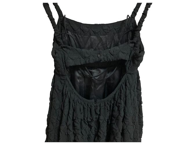 Autre Marque LE CIEL BLEU Jacquard-Cami-Kleid geschrumpft Schwarz - Ansicht 6