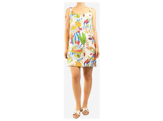 Farm Rio Kurzes Leinenkleid mit Multi-Print - size L Mehrfarben - Ansicht 3