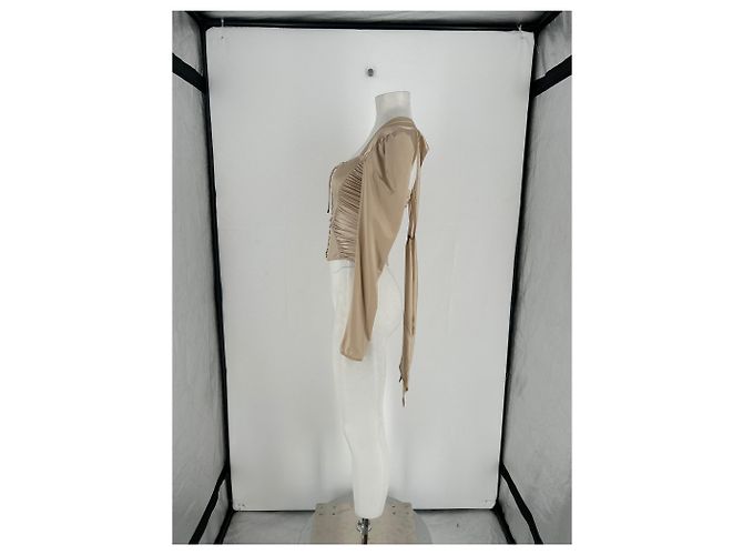 Autre Marque Top de satén beige DATT - vista 3