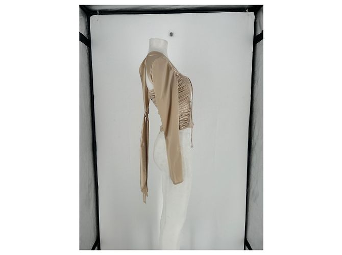 Autre Marque Top de satén beige DATT - vista 4