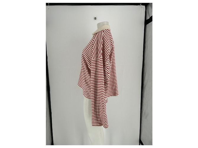 Autre Marque NUDE PROJECT Rot gestreifter Baumwollpullover - Ansicht 3