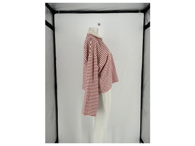 Autre Marque NUDE PROJECT Rot gestreifter Baumwollpullover - Ansicht 4
