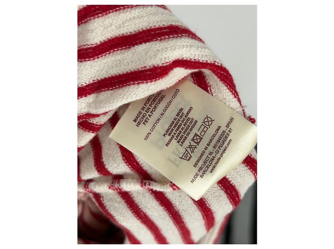 Autre Marque NUDE PROJECT Rot gestreifter Baumwollpullover - Ansicht 6