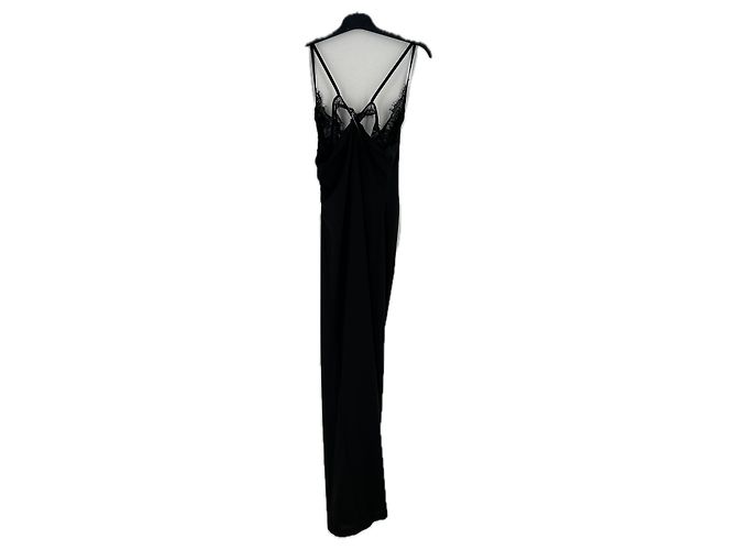 Autre Marque Schwarzes Maxikleid mit Spitze - Ansicht 2