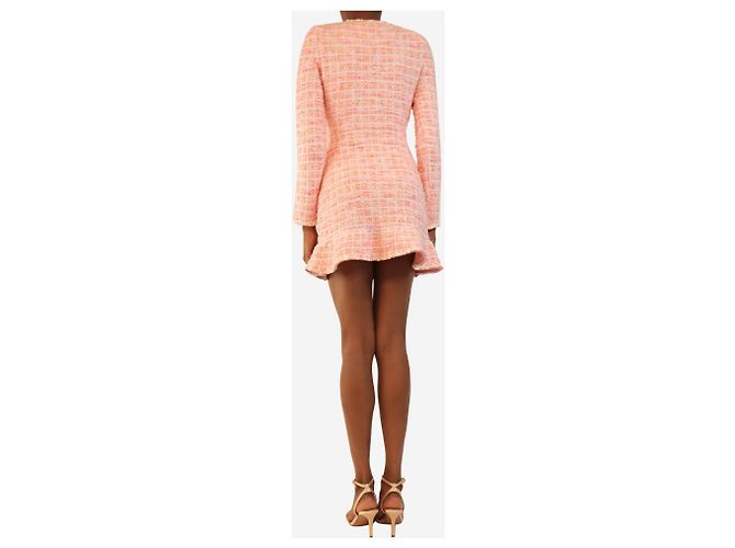 Self portrait Mini vestido de boucle rosa - size XS - vista 2