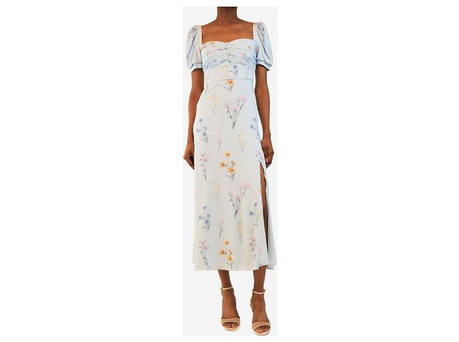 Self portrait Hellblaues florales Midikleid - size UK 6 - Ansicht 3