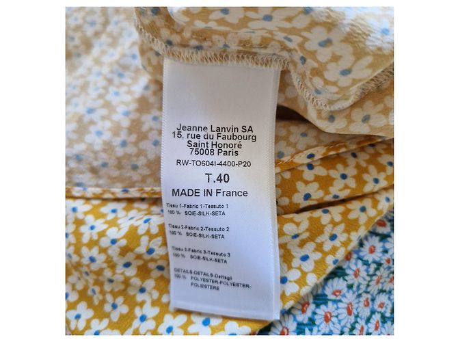 Lanvin Blusa in seta stampa floreale multicolore Nero Bianco Rosso Giallo - vista 6