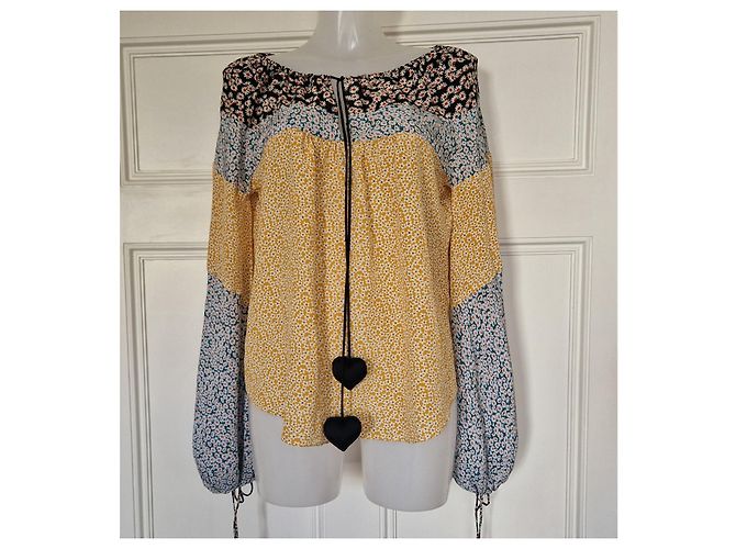 Lanvin Blusa in seta stampa floreale multicolore Nero Bianco Rosso Giallo - vista 7