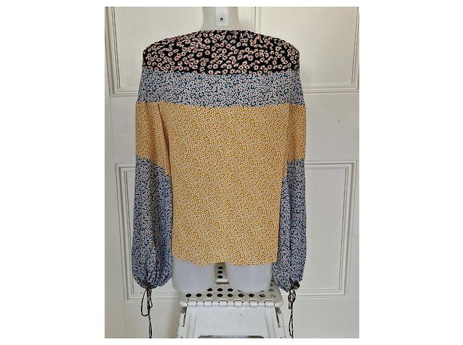 Lanvin Blusa in seta stampa floreale multicolore Nero Bianco Rosso Giallo - vista 9
