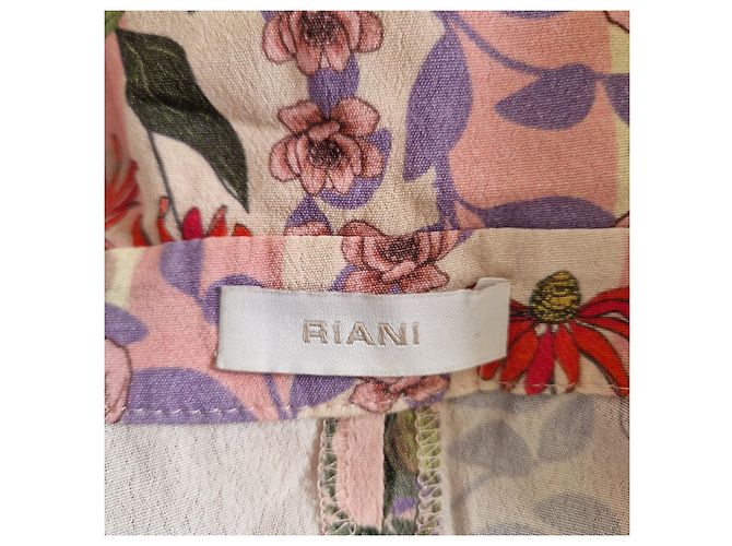 Riani Midi-Kleid mit Blumenprint und Stufenrock Pink Weiß Rot Grün Lila - Ansicht 4