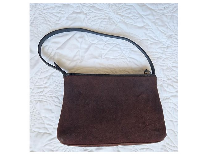 Burberry Borsa a tracolla in camoscio a righe con borchie Marrone Nero Beige - vista 4