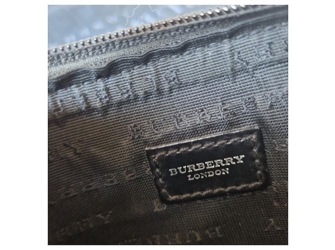 Burberry Borsa a tracolla in camoscio a righe con borchie Marrone Nero Beige - vista 7