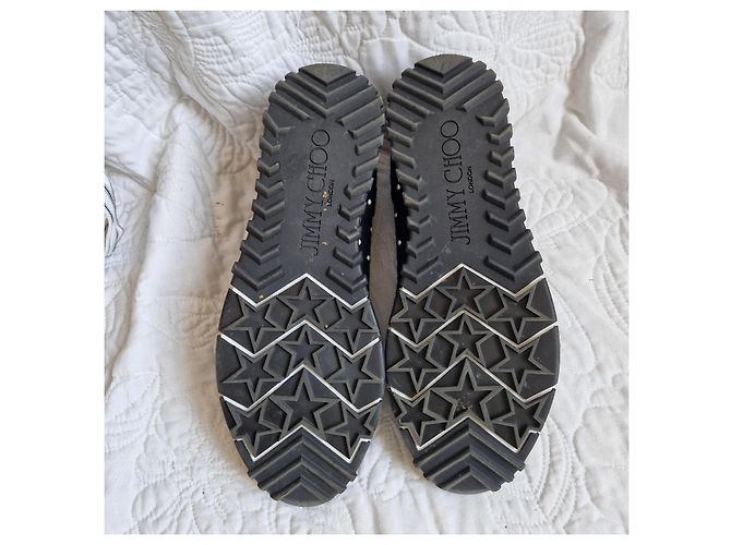 Jimmy Choo Sneakers in maglia con borchie nere Nero - vista 5