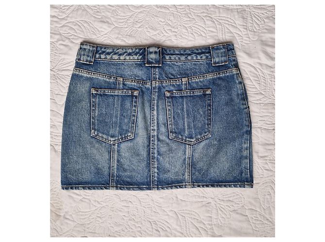 Minifalda de denim Saint Laurent Paris Azul - vista 4
