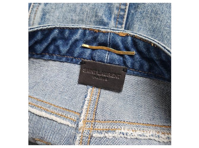 Minifalda de denim Saint Laurent Paris Azul - vista 5