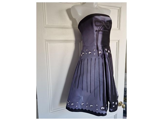 Vestido palabra de honor estampado Mary Katrantzou Negro Gris - vista 2