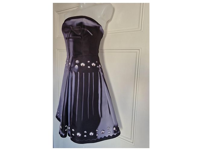 Vestido palabra de honor estampado Mary Katrantzou Negro Gris - vista 3