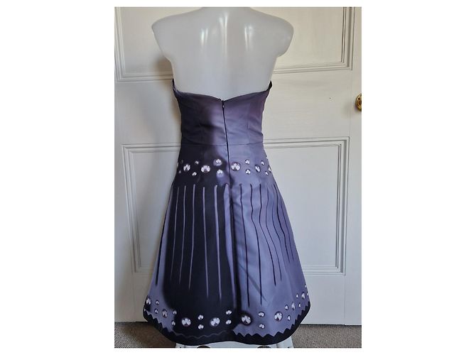 Vestido palabra de honor estampado Mary Katrantzou Negro Gris - vista 4