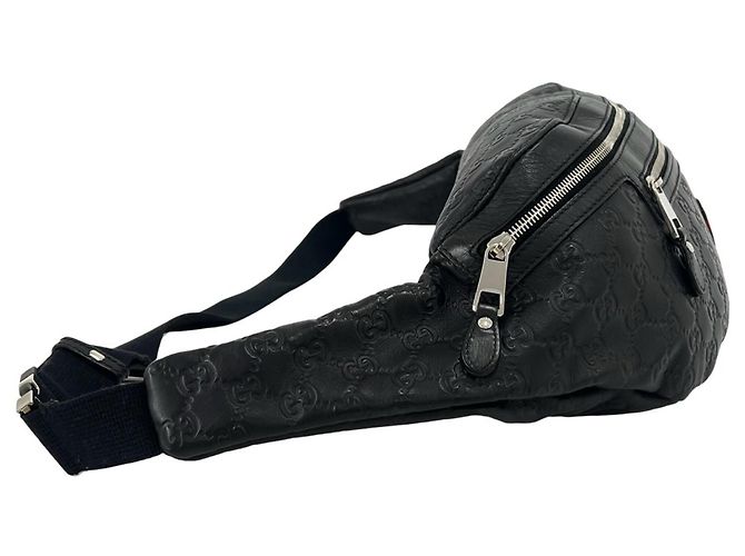 Borsa a tracolla in pelle Gucci Guccissima Nero - vista 6