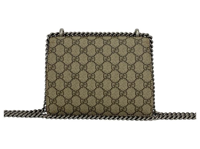 Bolsa de Ombro Dionysus GG Supreme em Couro Camurça com Corrente GUCCI Marrom - vista 3