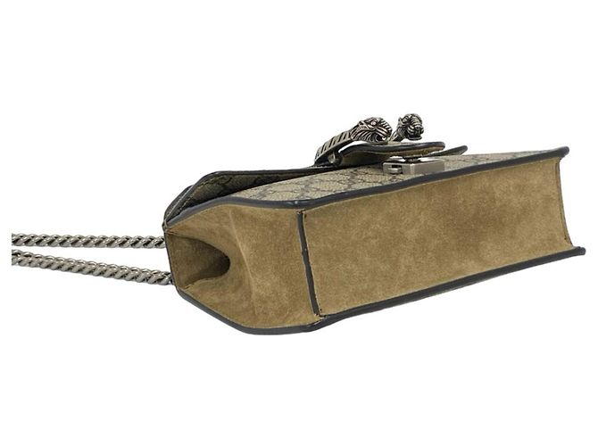 Bolsa de Ombro Dionysus GG Supreme em Couro Camurça com Corrente GUCCI Marrom - vista 7