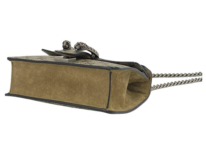 Bolsa de Ombro Dionysus GG Supreme em Couro Camurça com Corrente GUCCI Marrom - vista 8