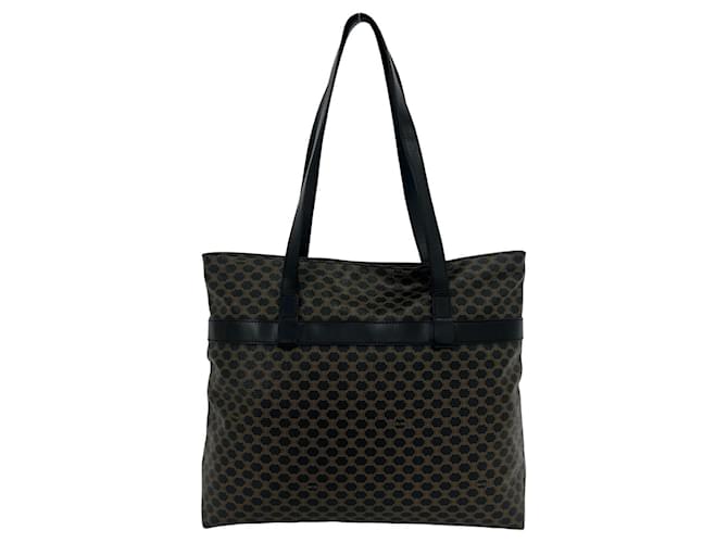 Céline CELINE Vintage Macadam Blazon Pattern Ledertote Braun Schwarz - Ansicht 3
