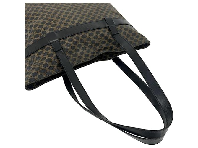 Céline CELINE Vintage Macadam Blazon Pattern Ledertote Braun Schwarz - Ansicht 4