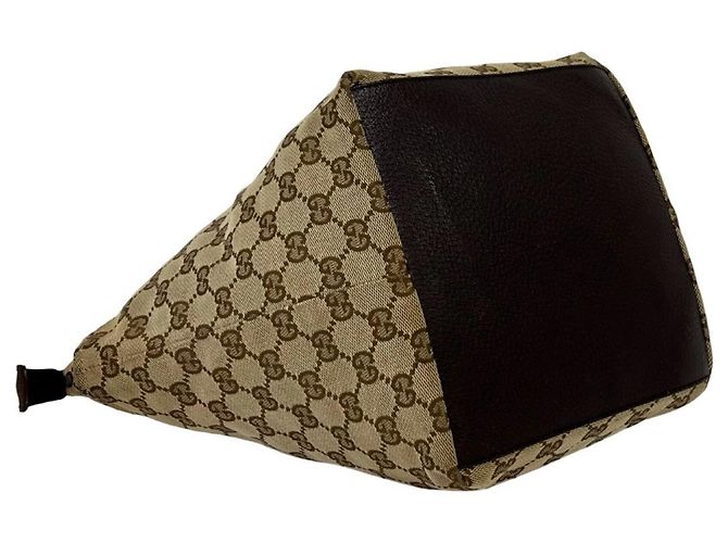 Borsa GUCCI Sherry Line GG Canvas Leather Marrone Rosso Verde - vista 7