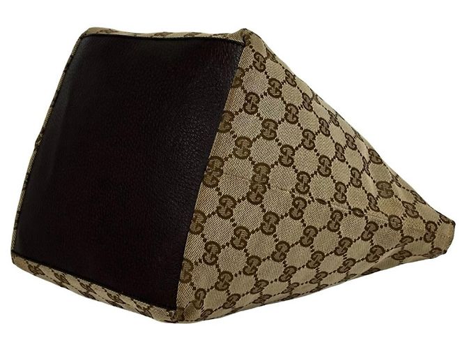 Borsa GUCCI Sherry Line GG Canvas Leather Marrone Rosso Verde - vista 8