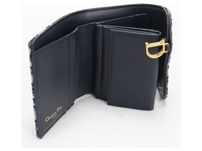 Christian Dior Tri-fold Wallet in Navy Marineblau - Ansicht 3