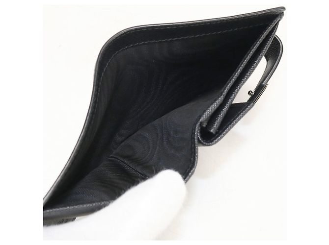 Cartera bi-fold Prada de piel Saffiano negra Negro - vista 4