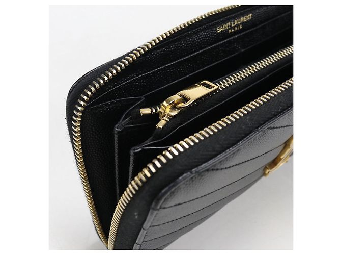 Cartera larga Saint Laurent de piel de becerro negra Negro - vista 5